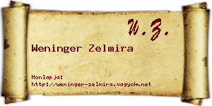 Weninger Zelmira névjegykártya